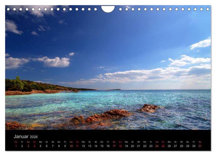 Produktbild: Sardinien / CH-Version (Wandkalender 2026 DIN A4 quer), CALVENDO Monatskalender