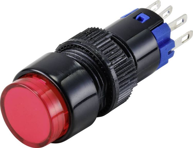Produktbild: TRU COMPONENTS TC-9428060 LAS2Y-11/R/12V Drucktaster 250 V 3 A 1 x Aus/(Ein) tastend Rot IP40 1 St.