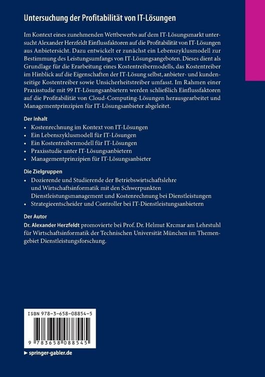 Produktbild: Untersuchung der Profitabilit&auml;t von IT-L&ouml;sungen