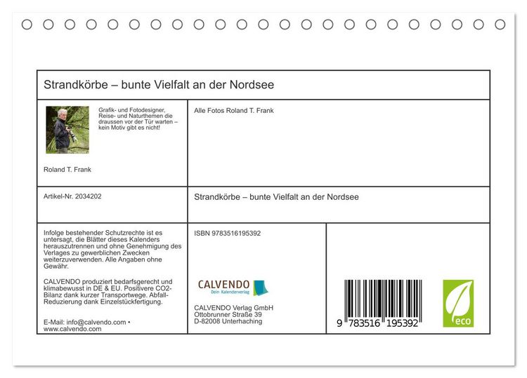 Produktbild: Strandk&ouml;rbe &ndash; bunte Vielfalt an der Nordsee (Tischkalender 2026 DIN A5 quer), CALVENDO Monatskalender