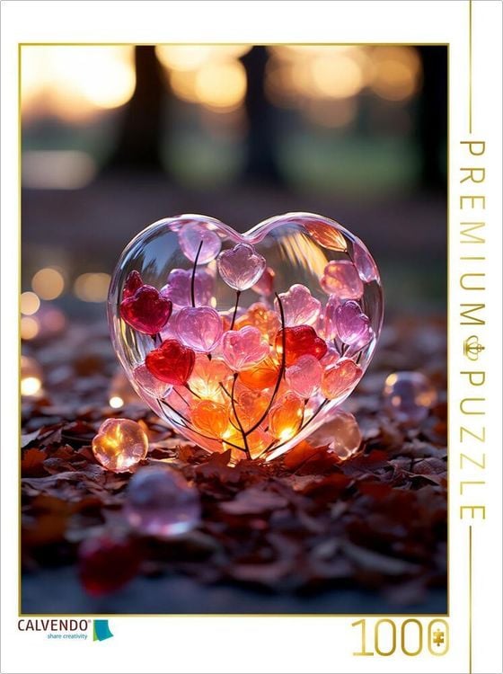 Produktbild: CALVENDO Puzzle Glas-Herz | 1000 Teile Lege-Gr&ouml;&szlig;e 64x48cm Foto-Puzzle f&uuml;r gl&uuml;ckliche Stunden