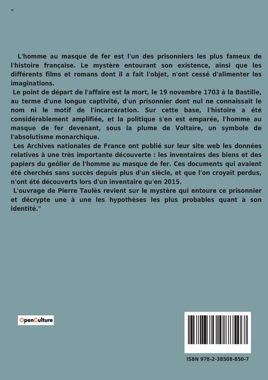 Produktbild: L'homme au masque de fer