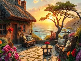 Produktbild: CALVENDO Puzzle Sonnenuntergang am Meer | 1000 Teile Lege-Gr&ouml;&szlig;e 64x48cm Foto-Puzzle f&uuml;r gl&uuml;ckliche Stunden