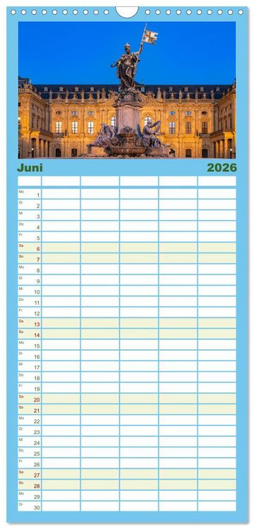 Produktbild: Familienplaner 2026 - Bayern bei Nacht mit 5 Spalten (Wandkalender, 21 x 45 cm) CALVENDO