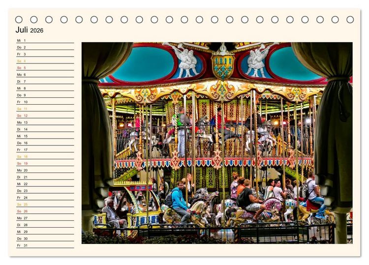Produktbild: Karussell - Nostalgie (Tischkalender 2026 DIN A5 quer), CALVENDO Monatskalender