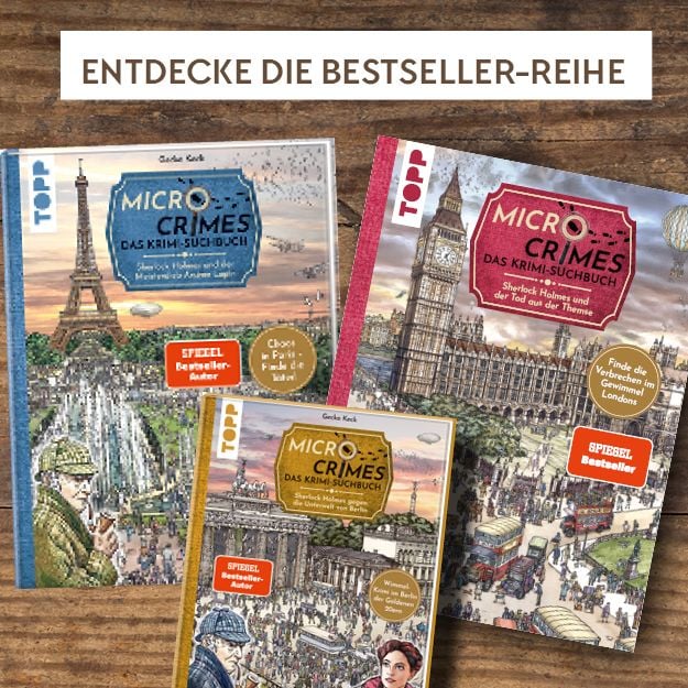 Produktbild: Micro Crimes. Das Krimi-Suchbuch. Sherlock Holmes gegen die Unterwelt Berlins. Finde die Ganoven im Gewimmel der Goldenen 20er