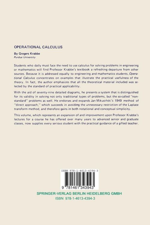 Produktbild: Operational Calculus