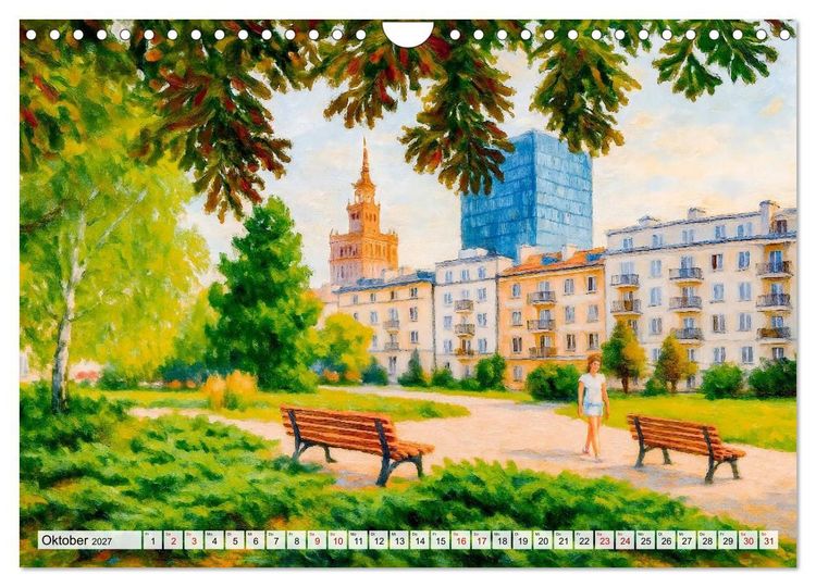 Produktbild: Warschau Impressionen - Historische Orte in leuchtenden Farben (Wandkalender 2027 DIN A4 quer), CALVENDO Monatskalender
