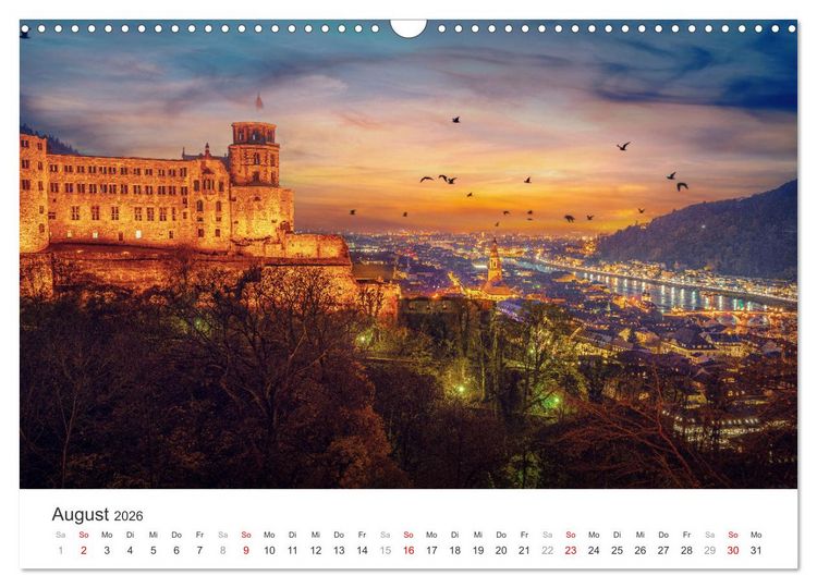 Produktbild: D&auml;mmerung in der Metropolregion Rhein-Neckar (Wandkalender 2026 DIN A3 quer), CALVENDO Monatskalender