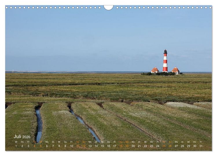 Produktbild: K&uuml;stengl&uuml;ck - Ein fotografischer Streifzug entlang der Nordsee (Wandkalender 2026 DIN A3 quer), CALVENDO Monatskalender