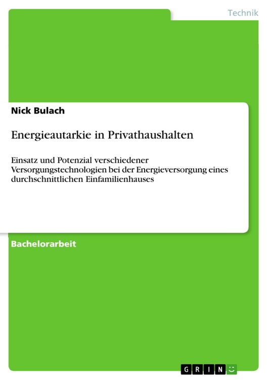 Produktbild: Energieautarkie in Privathaushalten