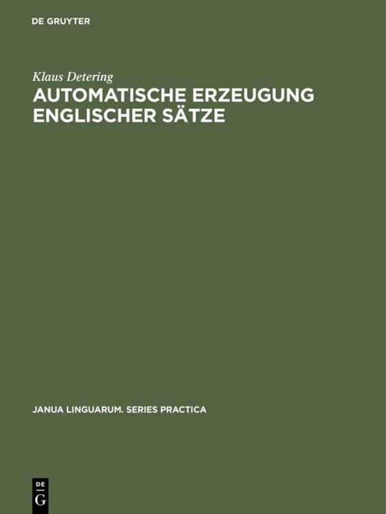Produktbild: Automatische Erzeugung englischer Sätze