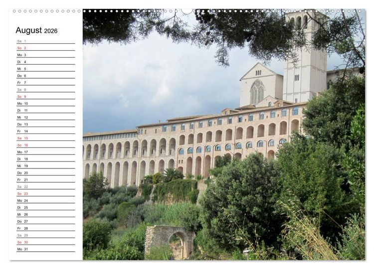 Produktbild: Camino di Assisi - Franziskusweg (Wandkalender 2026 DIN A2 quer), CALVENDO Monatskalender