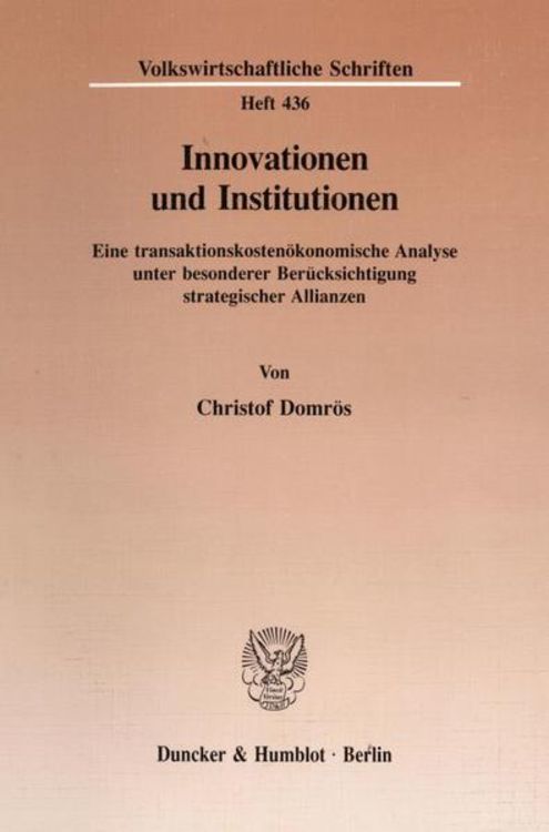 Produktbild: Innovationen und Institutionen.