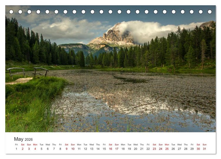 Produktbild: Alpine lakes on the Dolomites (Desk Calendar 2026 DIN A5 landscape), CALVENDO 12 Month DeskCalendar