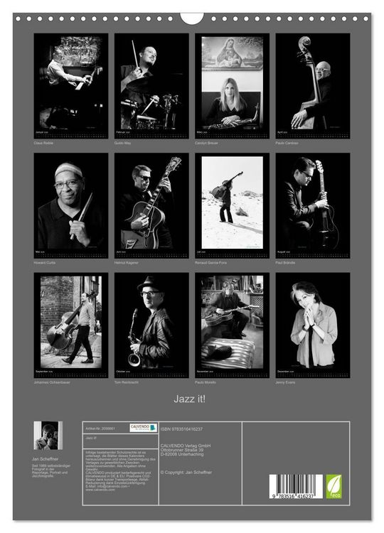 Produktbild: Jazz it! (Wandkalender 2026 DIN A3 hoch), CALVENDO Monatskalender