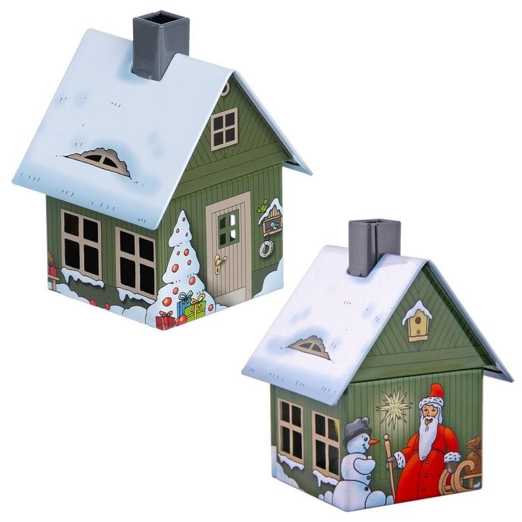 Produktbild: Metall R&auml;ucherhaus Weihnachtsmotiv