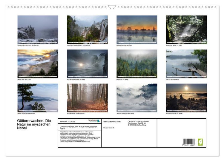 Produktbild: G&ouml;ttererwachen. Die Natur im mystischen Nebel (Wandkalender 2026 DIN A2 quer), CALVENDO Monatskalender