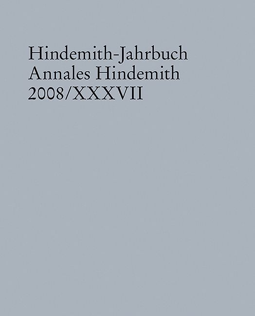 Produktbild: Hindemith-Jahrbuch