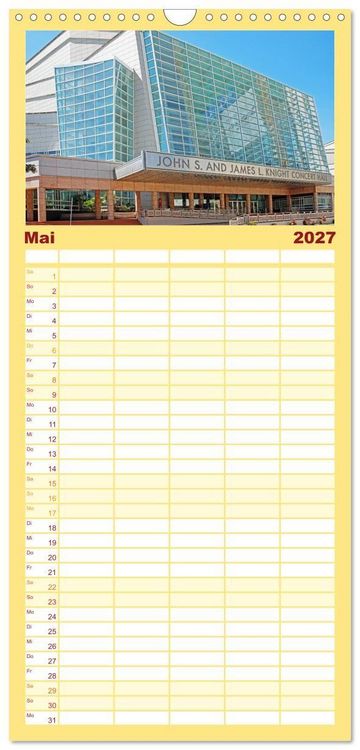 Produktbild: Familienplaner 2027 - Miami und Miami Beach mit 5 Spalten (Wandkalender, 21 x 45 cm) CALVENDO