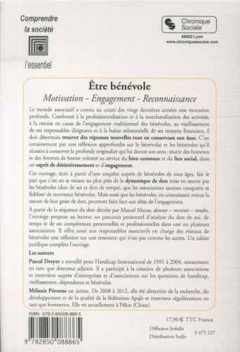 Produktbild: Etre b&eacute;n&eacute;vole : motivations, engagement, reconnaissance