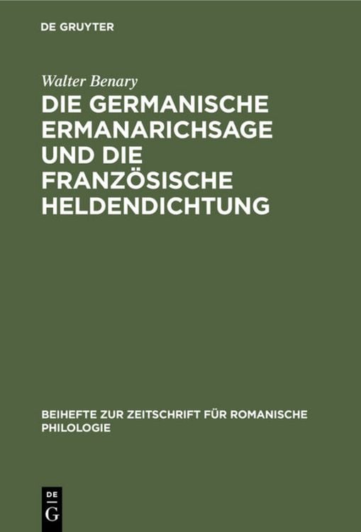 Produktbild: Die germanische Ermanarichsage und die franz&ouml;sische Heldendichtung