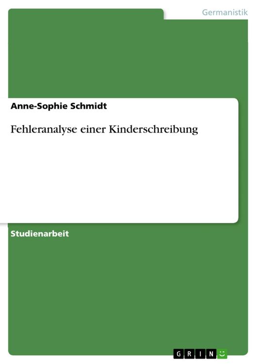 Produktbild: Fehleranalyse einer Kinderschreibung