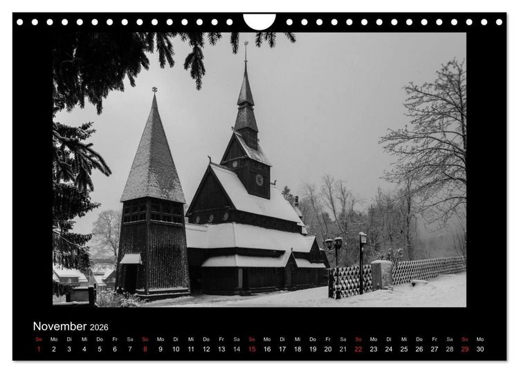 Produktbild: Harz-Bilder in monochrome (Wandkalender 2026 DIN A4 quer), CALVENDO Monatskalender