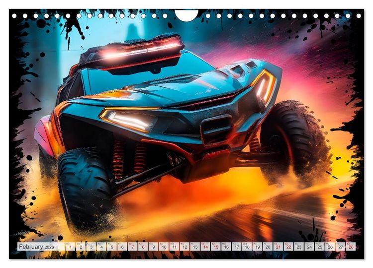 Produktbild: OFF-ROAD CARS Amazing AI-generated vehicles (Wall Calendar 2026 DIN A4 landscape), CALVENDO 12 Month Wall Calendar