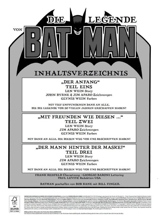 Produktbild: Batman Klassiker: Die Legende von Batman