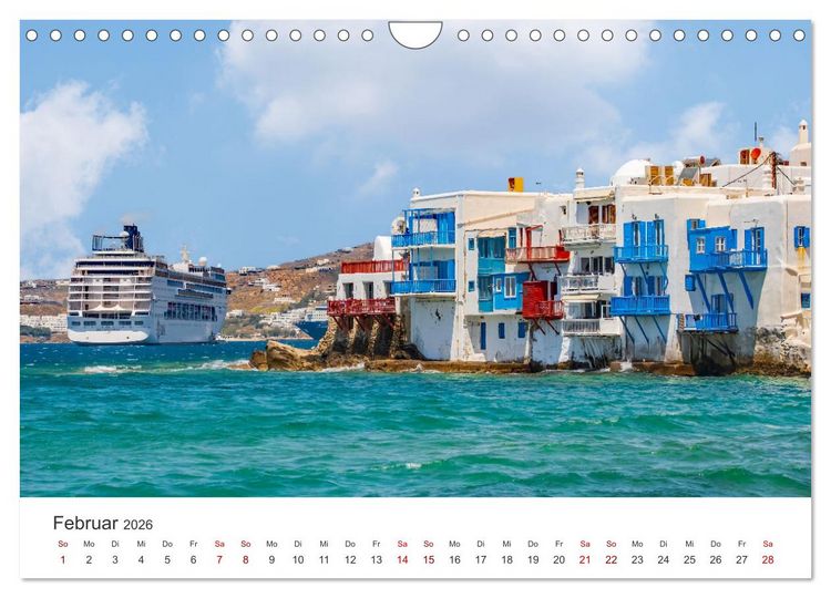 Produktbild: Stadt Mykonos - Impressionen (Wandkalender 2026 DIN A4 quer), CALVENDO Monatskalender