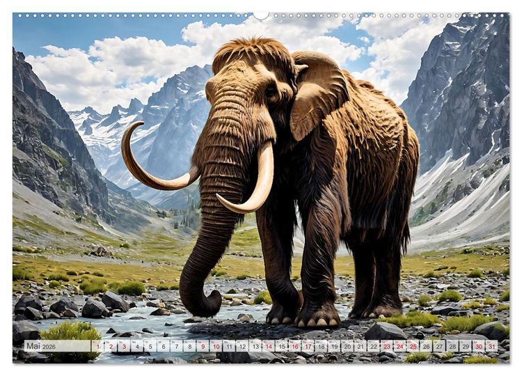 Produktbild: Im urzeitlichen Reich des Mammuts (hochwertiger Premium Wandkalender 2026 DIN A2 quer), Kunstdruck in Hochglanz