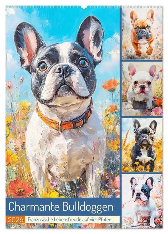 Produktbild: Charmante Bulldoggen. Franz&ouml;sische Lebensfreude auf vier Pfoten (Wandkalender 2026 DIN A2 hoch), CALVENDO Monatskalender
