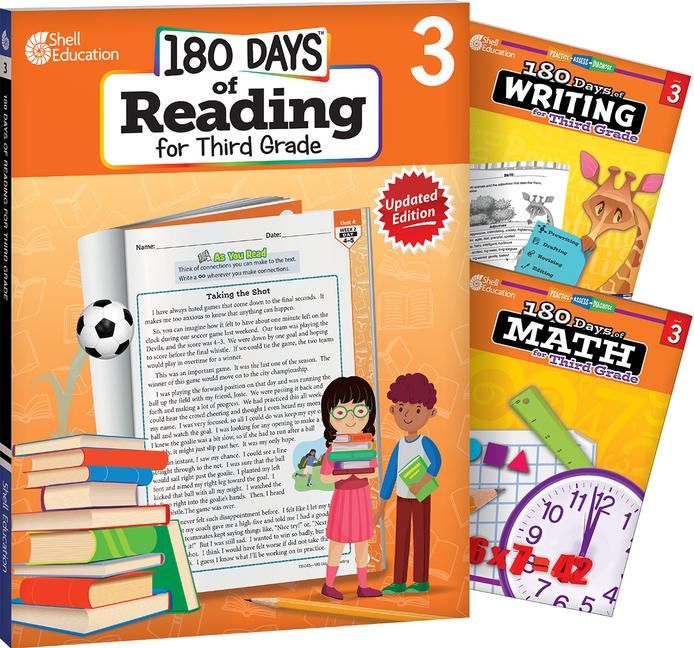 Produktbild: 180 Days(tm) Reading, Writing and Math for Grade 3: 3-Book Set