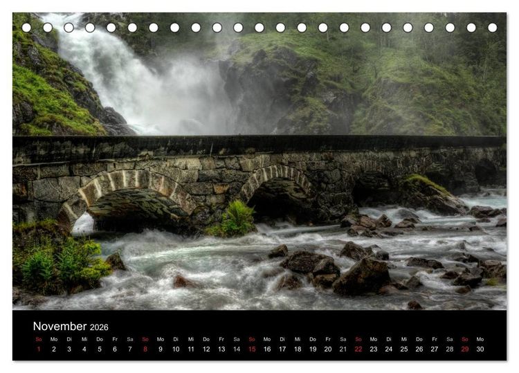 Produktbild: Norwegen - Vom Westen zum S&uuml;den (Tischkalender 2026 DIN A5 quer), CALVENDO Monatskalender