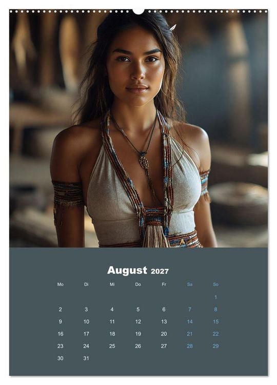 Produktbild: Indianische Sch&ouml;nheiten Kalender: Sinnliche Glamour Frauen in KI Kunst (hochwertiger Premium Wandkalender 2027 DIN A2 hoch), Kunstdruck in Hochglanz