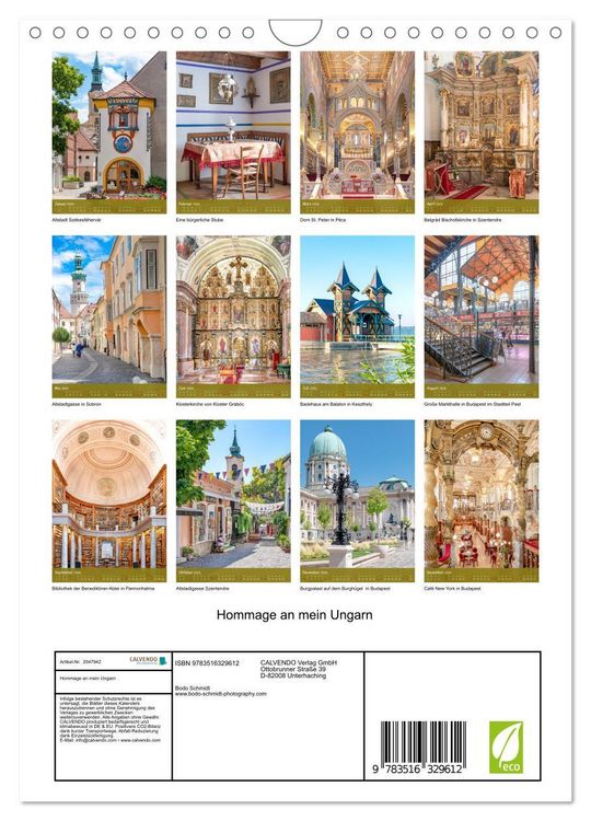 Produktbild: Hommage an mein Ungarn (Wandkalender 2026 DIN A4 hoch), CALVENDO Monatskalender