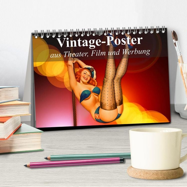 Produktbild: Vintage-Poster aus Theater, Film und Werbung (Tischkalender 2026 DIN A5 quer), CALVENDO Monatskalender