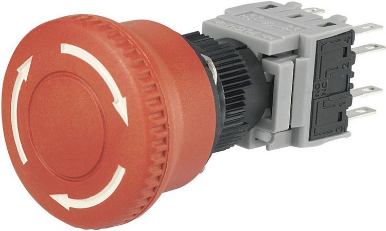 Produktbild: TRU Components LAS1-BY-22TSB Not-Aus-Schalter 2 &Ouml;ffner, 2 Schlie&szlig;er 1St.