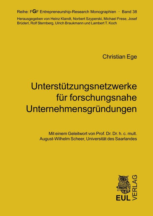 Produktbild: Unterst&uuml;tzungsnetzwerke f&uuml;r forschungsnahe Unternehmensgr&uuml;ndungen