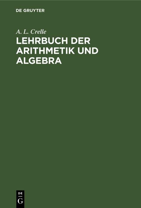Produktbild: Lehrbuch der Arithmetik und Algebra