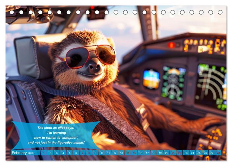 Produktbild: Funny charming animals as pilots (Desk Calendar 2026 DIN A5 landscape), CALVENDO 12 Month DeskCalendar