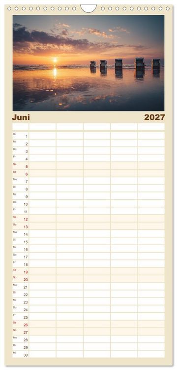 Produktbild: Familienplaner 2027 - St&uuml;hle K&ouml;rbe Liegen mit 5 Spalten (Wandkalender, 21 x 45 cm) CALVENDO