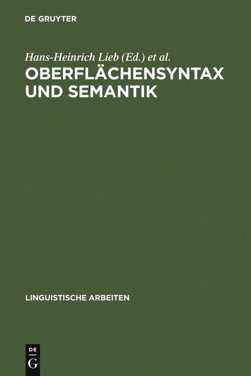 Produktbild: Oberfl&auml;chensyntax und Semantik