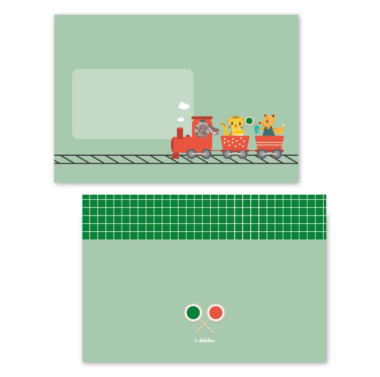 Produktbild: Liniertes Briefpapier-Set f&uuml;r Kinder: Eisenbahn, Zug (f&uuml;r M&auml;dchen und Jungen)