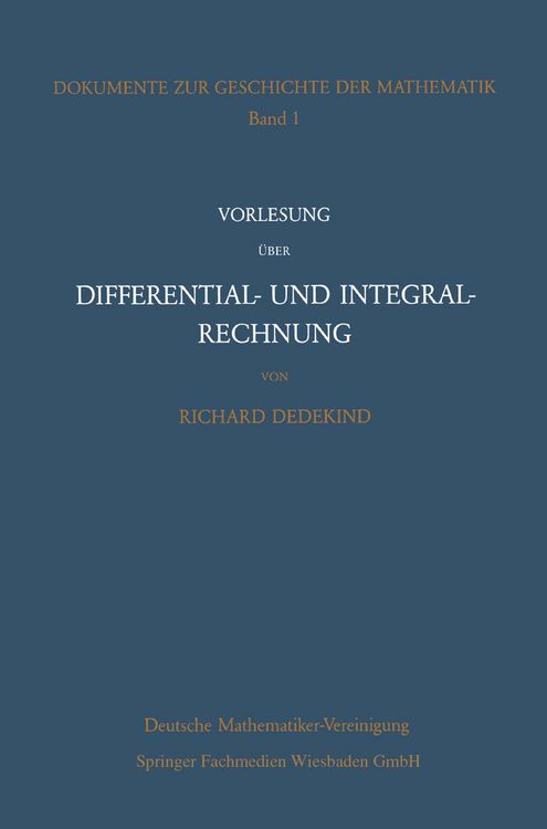 Produktbild: Vorlesung &uuml;ber Differential- und Integralrechnung 1861/62