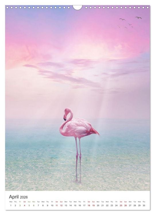 Produktbild: Flamingo and the sea (Wall Calendar 2026 DIN A3 portrait), CALVENDO 12 Month Wall Calendar