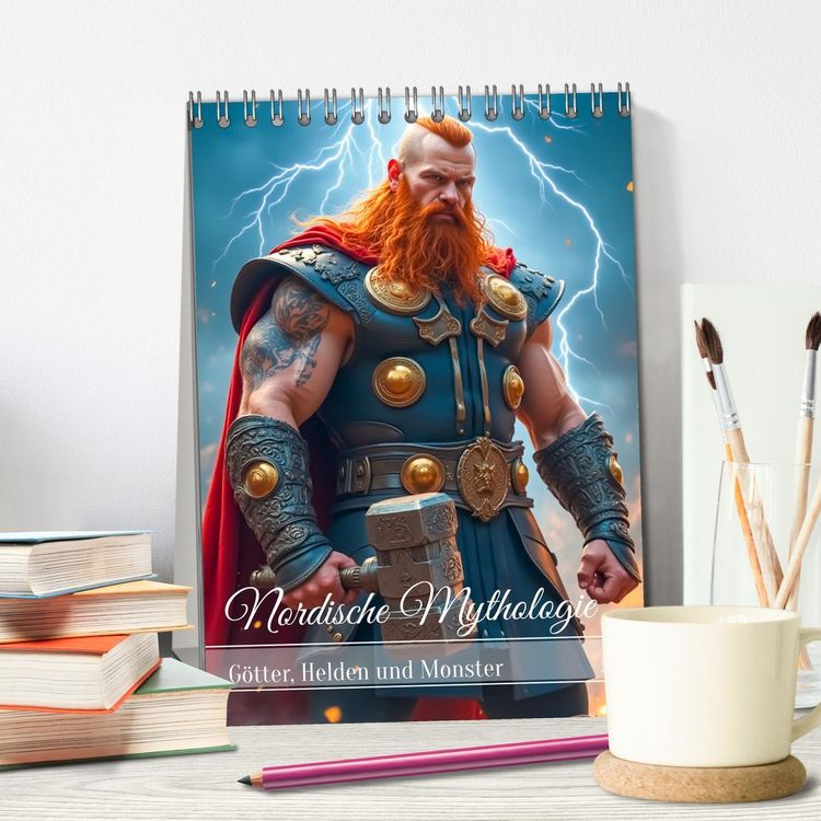 Produktbild: Nordische Mythologie - G&ouml;tter, Helden und Monster (Tischkalender 2026 DIN A5 hoch), CALVENDO Monatskalender