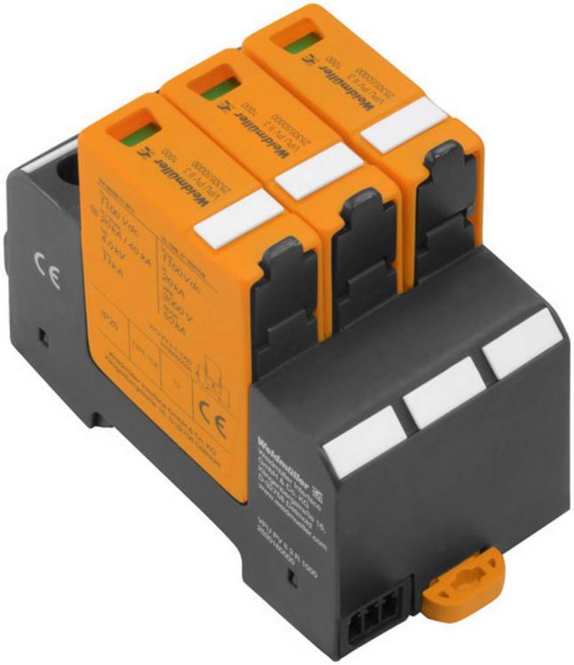 Produktbild: Weidm&uuml;ller 2530550000 VPU PV II 3 1000 &Uuml;berspannungsschutz-Ableiter steckbar &Uuml;berspannungsschutz f&uuml;r: Photovoltaik-Anlage 20 kA 1 St.