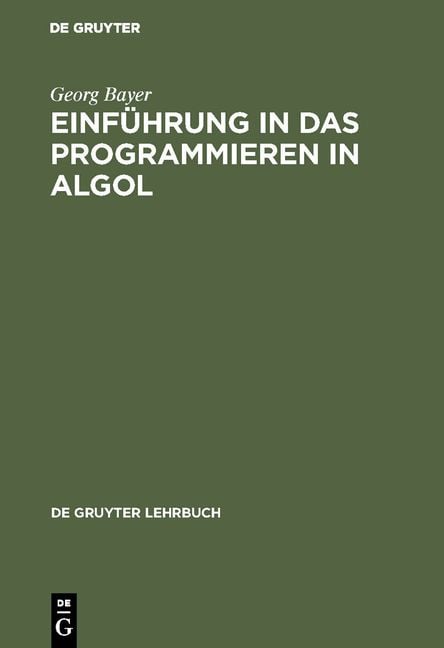 Produktbild: Einf&uuml;hrung in das Programmieren in Algol
